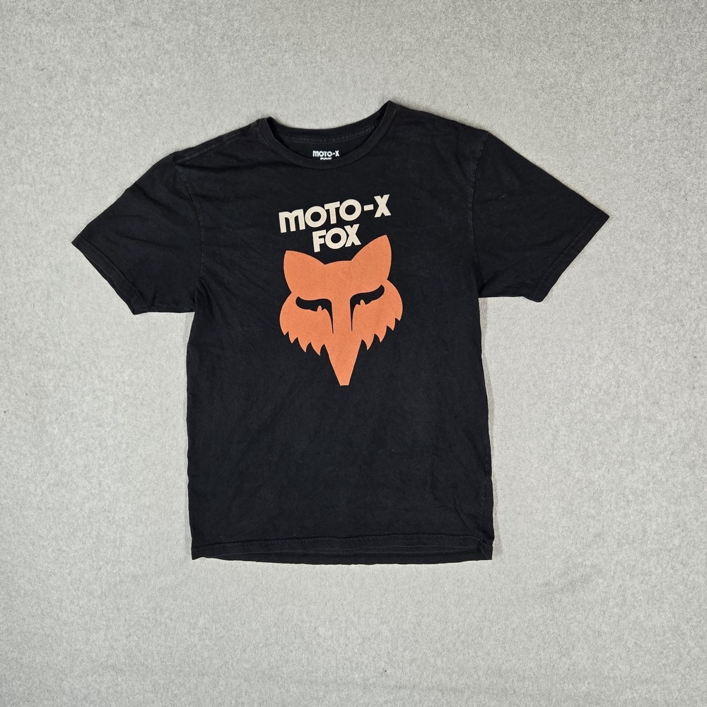 Fox Men Shirt S Black Moto X Big Logo Graphic Tee Short Sleeve